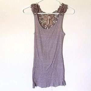 Free People Distressed Cutout Bohemian Tank Top